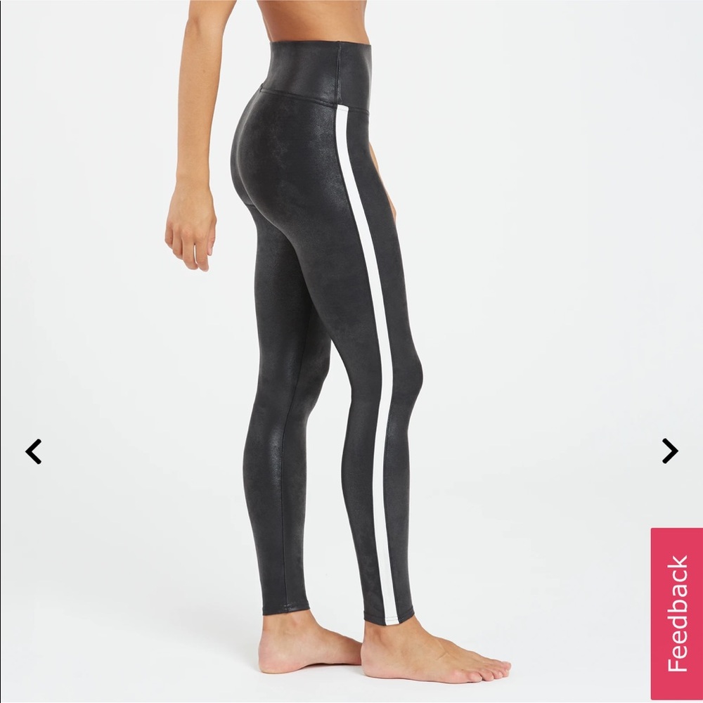 Spank faux leather leggings with stripe - Medium